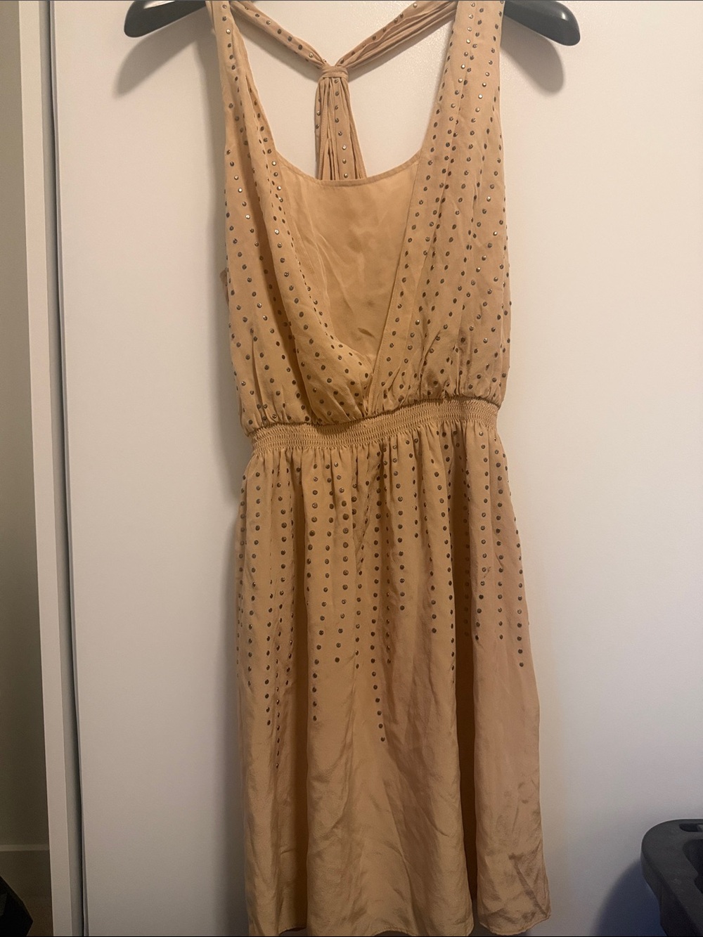 Club Monaco Beige Studded Midi Dress